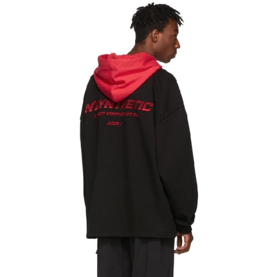 Shop Juunj Juun.j Black And Red Print Hoodie In 5 Black