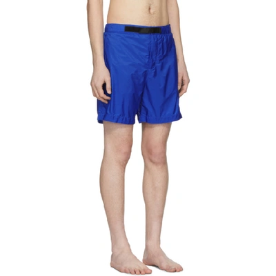Shop Prada Blue Nylon Swim Shorts