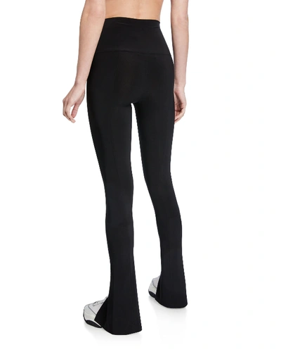 Norma Kamali Spat Split-hem Jersey Leggings In Black