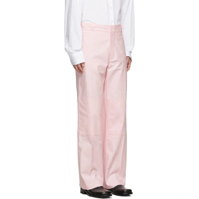 RAF SIMONS 粉色“ILLUSIONS”直筒长裤