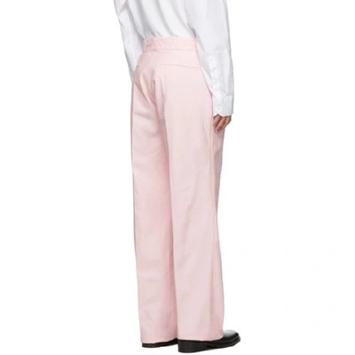 Shop Raf Simons Pink Illusions Straight Fit Trousers In 00034 Ltpnk