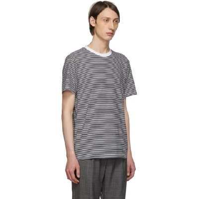 Shop Maison Margiela Three-pack Navy Stripe T-shirt In Navy/bordeaux/indigo