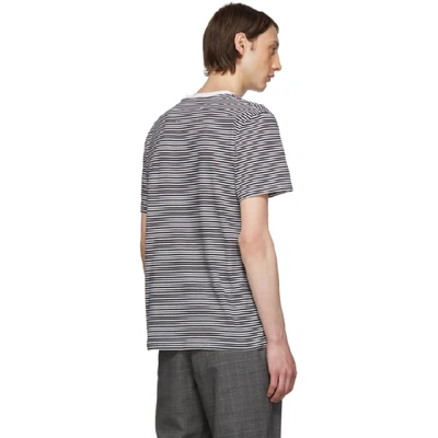 Shop Maison Margiela Three-pack Navy Stripe T-shirt In Navy/bordeaux/indigo