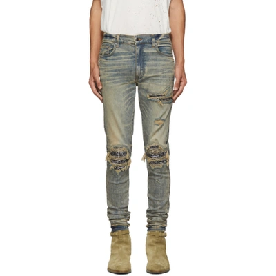 Shop Amiri Indigo Mx1 Bandana Jeans