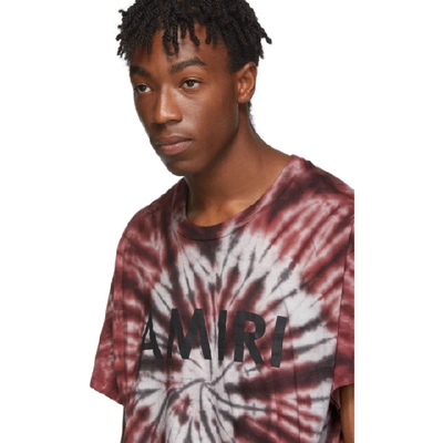 Shop Amiri Burgundy Tie-dye Logo T-shirt