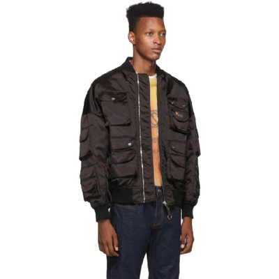 Shop Palm Angels Black Hunting Bomber In 1088 Blkmul