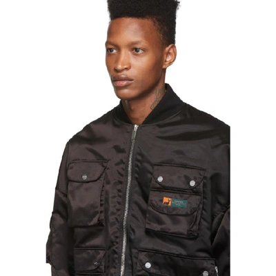 Shop Palm Angels Black Hunting Bomber In 1088 Blkmul