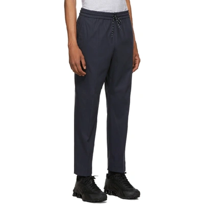 Shop Kenzo Navy Tapered Trousers In 77 Midnight