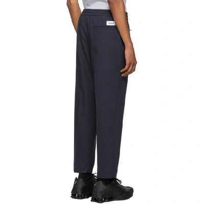 Shop Kenzo Navy Tapered Trousers In 77 Midnight