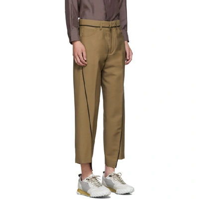 Shop Lanvin Tan Asymmetric Trousers In 66 Camel
