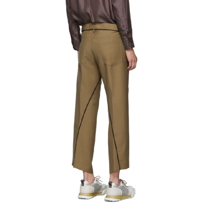 Shop Lanvin Tan Asymmetric Trousers In 66 Camel