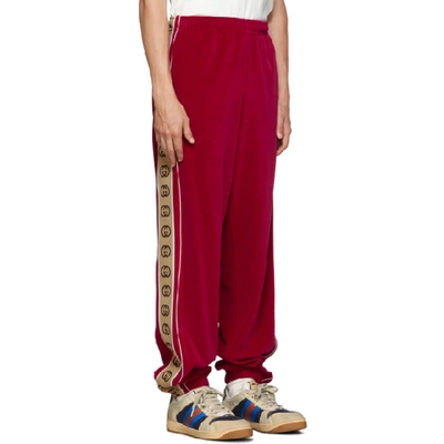 Shop Gucci Red Gg Stripe Lounge Pants In 6503 Red