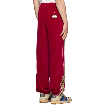Shop Gucci Red Gg Stripe Lounge Pants In 6503 Red