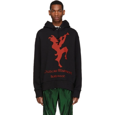 Shop Gucci Black And Red Chateau Marmont Hoodie In 1206blkred