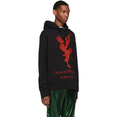 Shop Gucci Black And Red Chateau Marmont Hoodie In 1206blkred