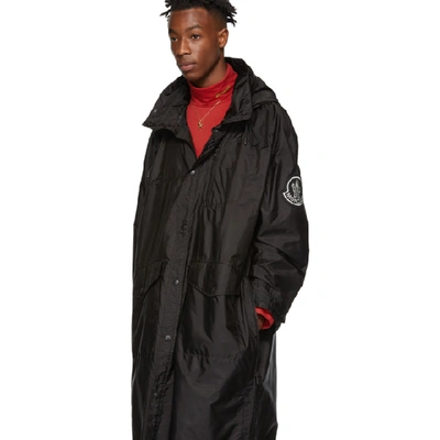 Shop Moncler Genius 2 Moncler 1952 Black Greg Long Coat In 999 Black