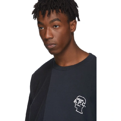 Shop A.p.c. Navy Brain Dead Edition Pony Sweatshirt In Dark Navy