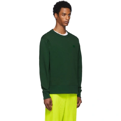 Shop Acne Studios Green Fairview Face Sweatshirt