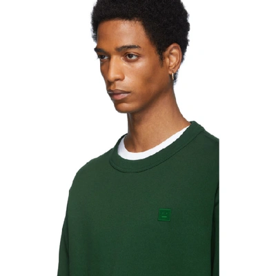 Shop Acne Studios Green Fairview Face Sweatshirt