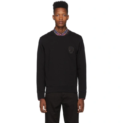 Shop Alexander Mcqueen Black French Terry Sweatshirt In 1000 Black