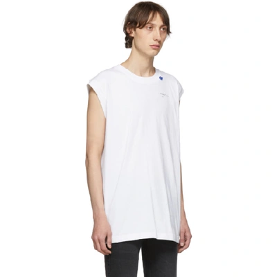 Shop Off-white White And Silver Unfinished Tank Top In Wht Sil