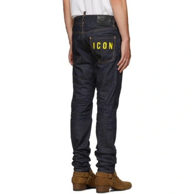 Shop Dsquared2 Indigo Resin 3d Cool Guy Jeans In Blue