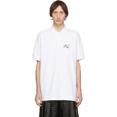 Shop Raf Simons White Illusion Polo In 00010 White