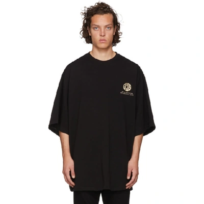 Shop Gcds Black Extra Palazzo T-shirt