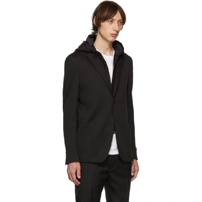 Shop Fendi Black Ff Zip-away Blazer In F0qa1 Blk