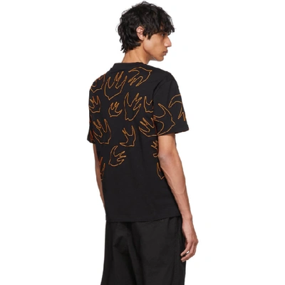 Shop Mcq By Alexander Mcqueen Mcq Alexander Mcqueen Black And Orange Embroidered Swallow T-shirt In 1000 Black