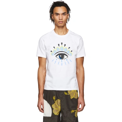 Shop Kenzo White Eye Logo T-shirt In 01 White