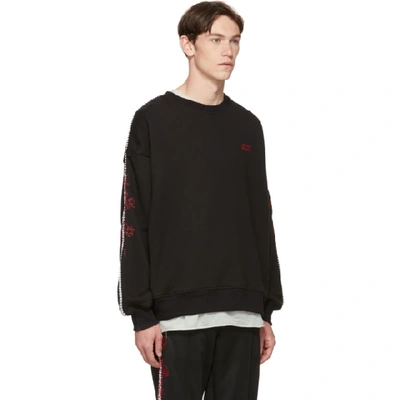 Shop Amiri Black Dragon Outline Sweatshirt In Tar