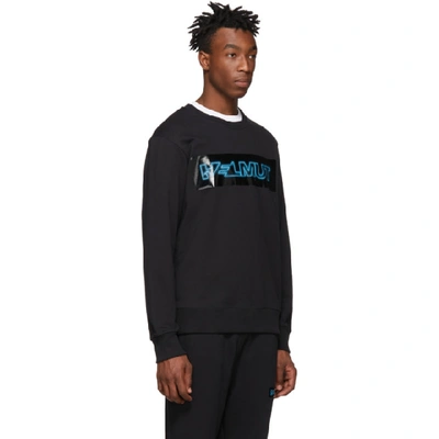 Shop Helmut Lang Black Pigeon Crew Sweatshirt In Black Basal