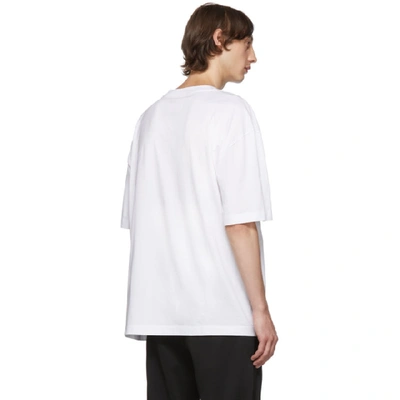 Shop Maison Margiela White Logo Destroyed Tab T-shirt In 100 White