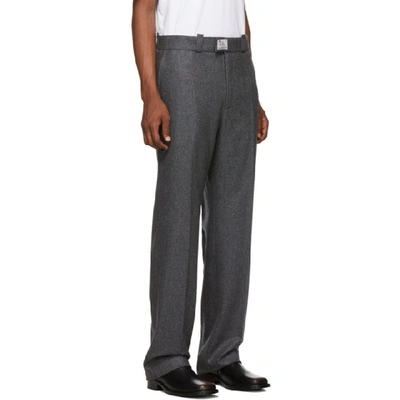 Shop Raf Simons Grey Wool Classic Trousers In 00080 Grey