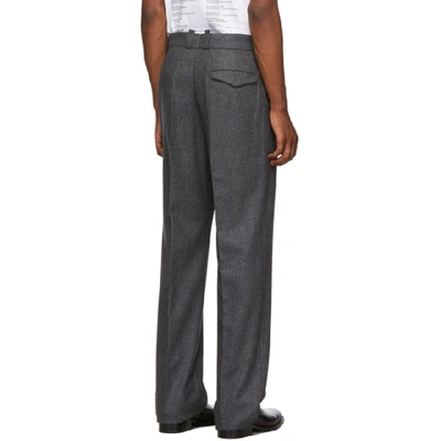 Shop Raf Simons Grey Wool Classic Trousers In 00080 Grey