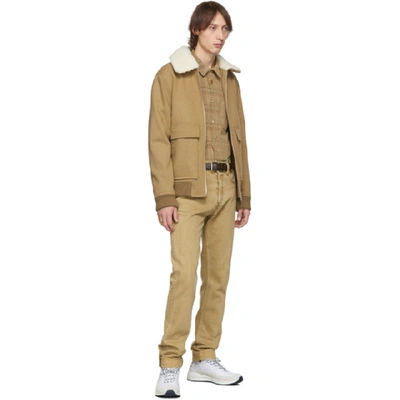 Shop A.p.c. Beige Plaid Corduroy Tundra Shirt In Beige Fonce