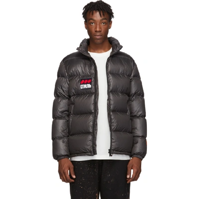 Shop Heron Preston Black Down Style Puffer Jacket In 1688 Greybr