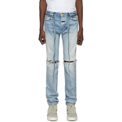 Shop Fear Of God Indigo Slim Jeans In 427vntgindg