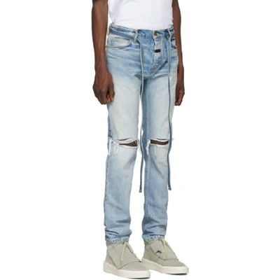 Shop Fear Of God Indigo Slim Jeans In 427vntgindg