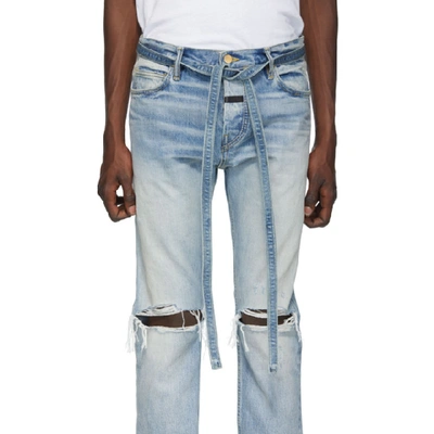 Shop Fear Of God Indigo Slim Jeans In 427vntgindg