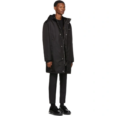 Shop Prada Black Fur-lined Coat In Black Trim: Nutria Fur.