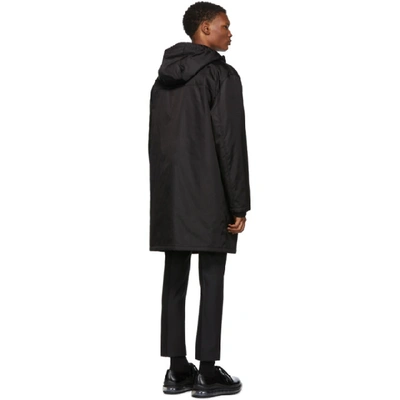 Shop Prada Black Fur-lined Coat In Black Trim: Nutria Fur.