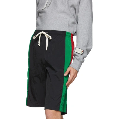 Shop Gucci Black Nylon Shorts In 1060 Black