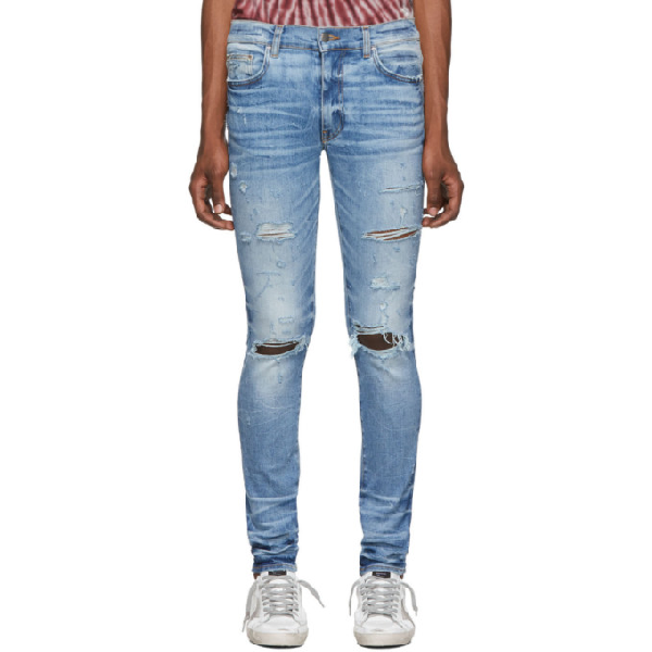 amiri indigo thrasher jeans