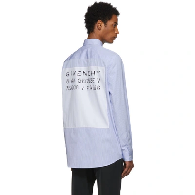 Shop Givenchy Blue And White Striped Atelier  Shirt In 128 Wht/blu
