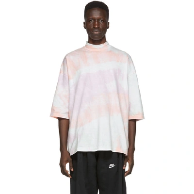 Shop Sasquatchfabrix . Pink Tie-dye Mock Neck T-shirt In 01pinkpurpl