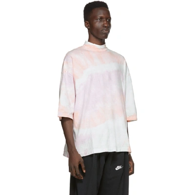 Shop Sasquatchfabrix . Pink Tie-dye Mock Neck T-shirt In 01pinkpurpl