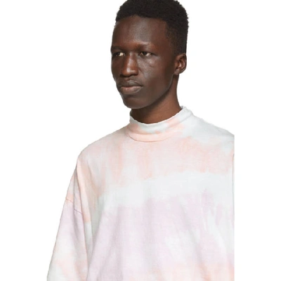 Shop Sasquatchfabrix . Pink Tie-dye Mock Neck T-shirt In 01pinkpurpl