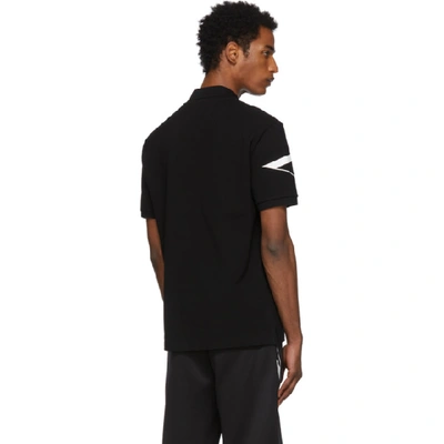 Shop Valentino Black 'vltn' Macrogrid Polo